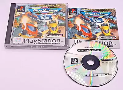 Micro Machines V3 PS1 With Manual Sony PlayStation FREE POSTAGE • £8.99