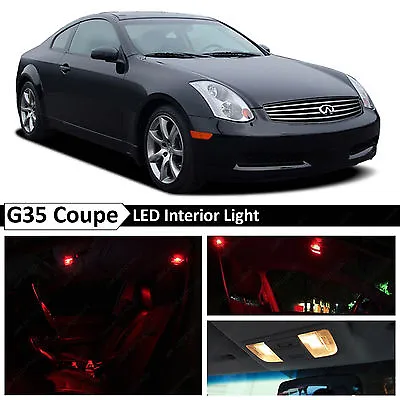 9x Red LED Lights Interior Package Fit 2003-2007 Infiniti G35 Coupe • $11.89
