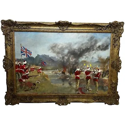 Oil Painting Military Battle Kam Dakkha 2nd Afghan War By Francis Russell Flint • £9500