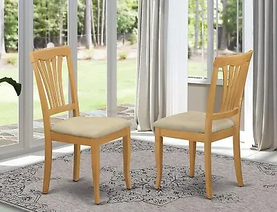 Set Of 2 Avon Dinette Kitchen Dining Chairs With Padded Seat In Light Oak Finish • $165