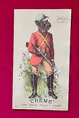 Larkin Creme Oak Meal Toilet Soap Trade Card  ~ Monkey Anthropomorphic Soldier • $18.75