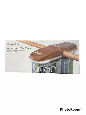 BROOKSTONE Automatic Tie Rack Holds 54 Ties & 4 Belts With Built In Light NEW • $24.50