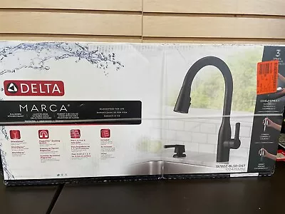 Delta Marca Pull Down Spray Kitchen Faucet Matte Black 19780Z-BLSD-DST • $143.96