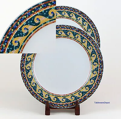 Gabbay GBB13: Set(s) Of 2 Dinner Plates SUPERB Condition! Mosaic Green Yellow • $14.36