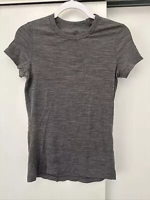 Icebreaker Womens Merino Wool 150 Short Heathered Gray Short Sleeve Shirt Size M • £28.95