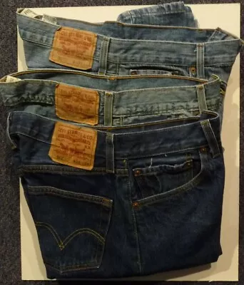 Lot Of 3 New Men's LEVI Jeans W/o Tags Unworn 501 & 527 Waist 34  Inseam 34  • $25