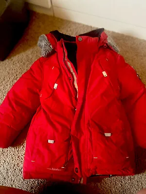 £25 • Buy Ted Baker Boys Red Padded Warm Thick Winter Coat Age 4-5 Years Good Condition