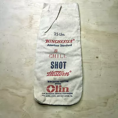 Vintage Winchester - Western 25 LBS No. 8 Chilled Lead Shot Cloth Bag • $9.99