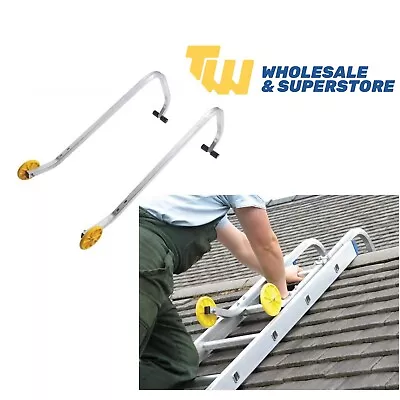 Universal Ladder Roof Hook Heavy Duty Wheels Adjustable Aluminium Rubber Nylon • £36.49