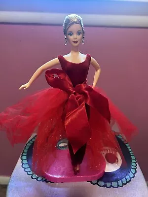 Vtg Barbie Very Velvet Doll Red Outfit Hair Bangs Dolls Of The 90's • $13.10