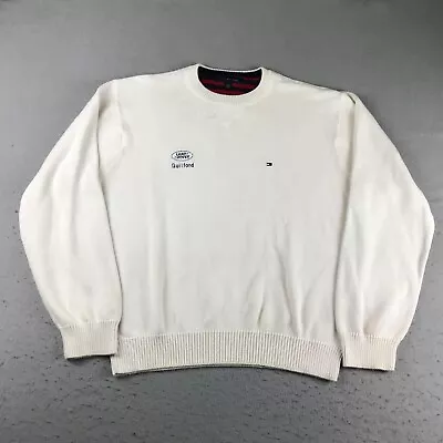 Tommy Hilfiger Sweater Men XL White Cotton LandRover Guilford Crew Neck Pullover • $25.05