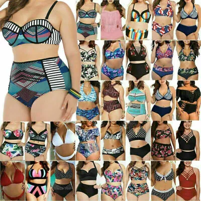 Women Padded Tankini Bikini Set Summer Beach Swimsuit Swimwear Swimming Costume • £9.19