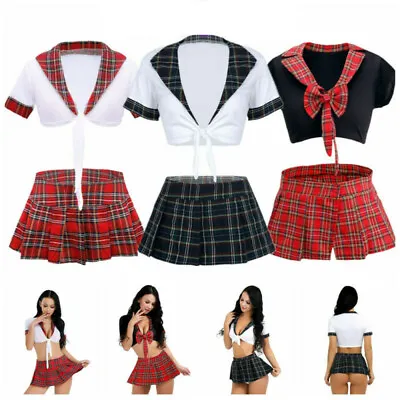 £9.45 • Buy Sexy Women School Girl Uniform Cosplay Lingerie Halloween Costume Fancy Dress