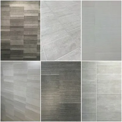 £75 • Buy 10 Grey Tile Effect Shower Wall Panels Bathroom Cladding PVC Carbon Graphite