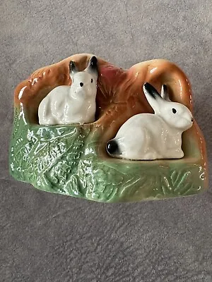 Eastgate Pottery Withernsea Pottery Fauna Vase Rabbit Detail Home Decor • £5