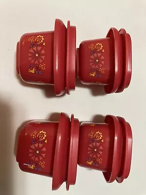 The Pioneer Woman Mini Food Storage Containers ~ Red Rose ~ Set Of 4 ~ 4 Oz • $15