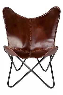 Woodland Genuine Leather Tan Butterfly Chair • $399