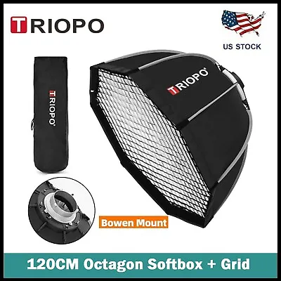 TRIOPO K2120cm Foldable Octagon Softbox Bowens Mount For LED Video Light Upgrade • $69.99