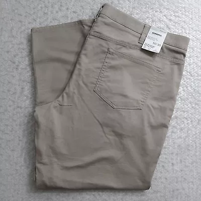 NWT Sonoma The Everyday All-Day Straight Pants Mens Size 50x30 Beige Flexwear • $24.99