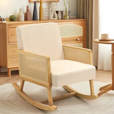 Solid Wooden Frame Single Sofa Padded Lounge Tub Armchair Accent Rocking Chair • £99.95
