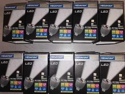 RRP £147.50 / 10x LED BULB MR16 MEGAMAN Dimmable 8W GU5.3 12v 2800k Warm White • £19.99