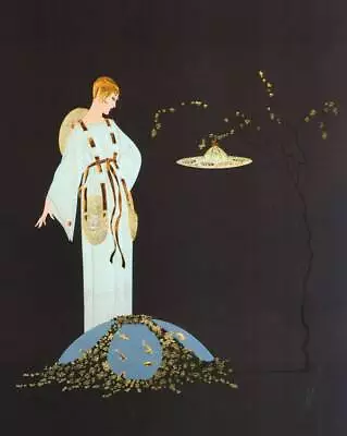 Original Vintage Erte Art Deco Print  MOON GARDEN  Fashion Book Plate • £8.50