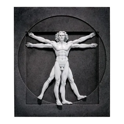 Leonardo Da Vinci Renaissance Replica Vitruvian Man Bas Relief Wall Sculpture • $102.02