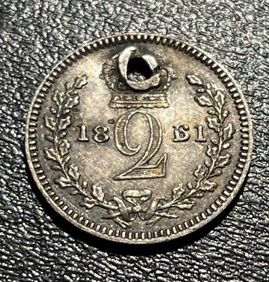 1861 6/1 UK United Kingdom Colonial & Maundy Queen Victoria 2 Two Pence Coin • $190