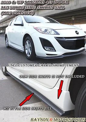 Fits 10-13 Mazda 3 4/5dr MS-Style Aero Side Sills Skirts (ABS) • $139.99