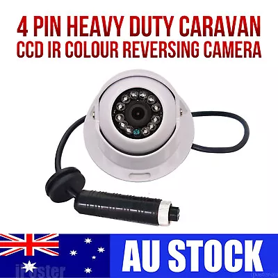 4 PIN Heavy Duty Caravan CCD IR Colour Reversing Camera Rear View White 4Pin Cam • $38.99