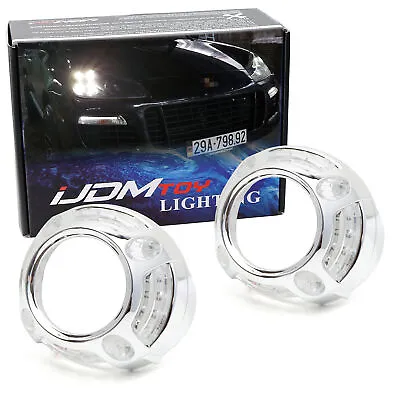 Cayenne 4-Point Style Xenon White LED DRL Shrouds For 3.0  H1 Headlamp Projector • $44.99