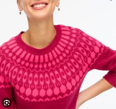 J. Crew Fair Isle Crewneck Sweater Im Extra Soft Yarn Size M • $46