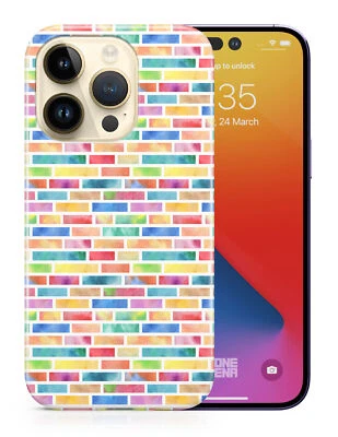 Case Cover For Apple Iphone|rainbow Brick Block Pattern #1 • £8.68