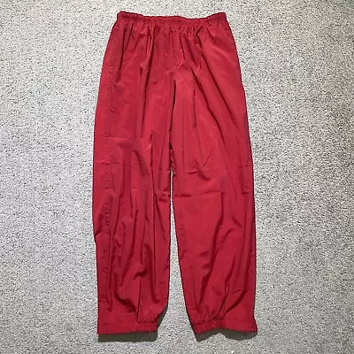 Nike Track Pants Mens XL Red Baggy Wide Leg Windbreaker Athleisure Ankle Zip VTG • $22.95