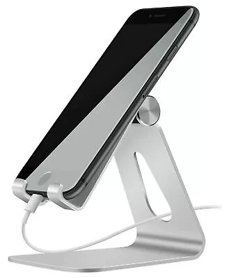 Metal Phone Stand IPad Desktop Adjustable Desk Tablet Holder Aluminum Light • £5.99