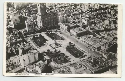 Montevideo Vista Aerea Aerial Postcard 1944 Real Photo US Censorship Uruguay • $5