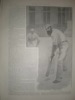 Cricket Player W G Grace Print And Interview 1892 • £9.99