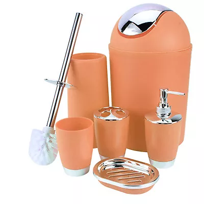 £6.95 • Buy Bathroom Set 6 Piece Accessory Bin Soap Dish Dispenser Tumbler Toothbrush Holder
