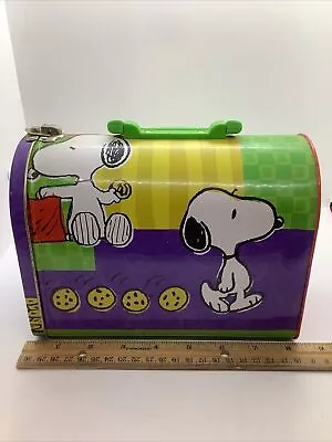 LUNCH SNOOPY Cookie METAL DOME LUNCHBOX EXCELLENT CONDITION 8” • $34