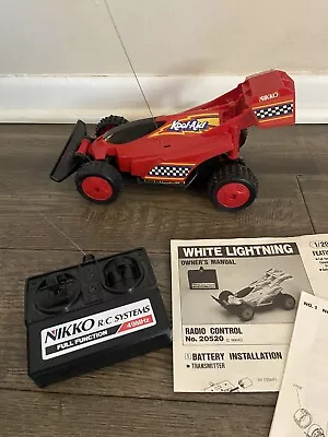 Vintage Nikko RC Car Kool-Aid White Lightning Red Bridgestone Tires • $99.99