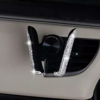 Car Phone Crystal Holder Air Vent Mount Clip With Bing Rhinestone Outlet Bracket • $19.59