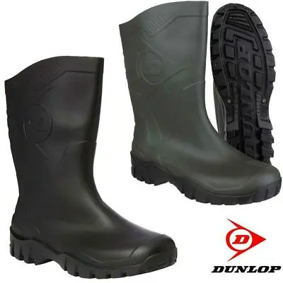 £16.95 • Buy New Mens Ladies Dunlop DEE WIDE CALF Wellingtons Wellies Ankle Rain Mucker Boots