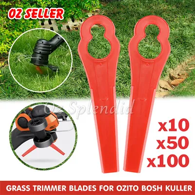 100 PCS Grass Trimmer Plastic Blades For Crop Weed Garden Lawn OZITO BOSH KULLER • $11.85