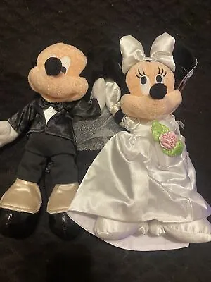 Disney Mickey & Minnie Mouse Bride And Groom Wedding Plush Disney Parks W/Tags • $30