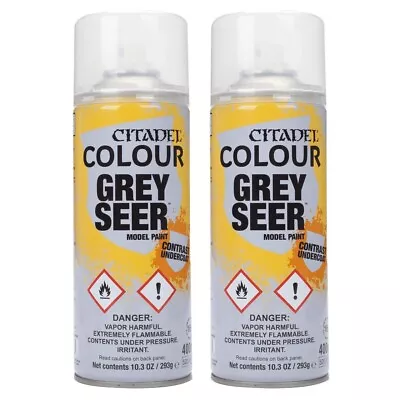 2x Citadel Colour GREY SEER Spray (2x 400 Ml) Games Workshop Primer Layer Paint • £22.99