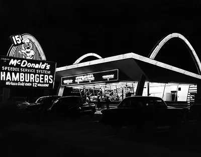 McDonald's Restaurant Large Photo 11X14   1955 Des Plaines Illinois Speedee Kroc • $12.95