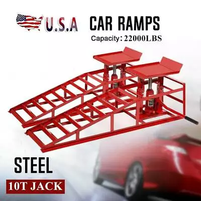 2PCS Auto Car Truck Service Ramp Lift Car Jack Hydraulic Lift Heavy Duty 10Ton • $185.99