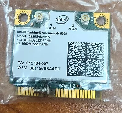 Intel Centrino Advanced-N Wireless Card Mini PCI Express 2 Port 62205ANHMW • $9.10