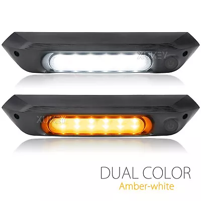 12 - 24V 287mm Dual LED Amber White Awning Porch Light Caravan Camper Waterproof • $36.49