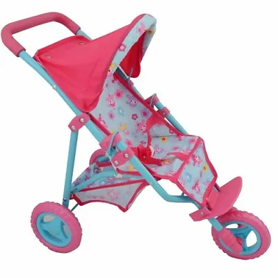 NEW Girls First Doll Buggy Toy Lightweight Pushchair Stroller 3 Wheel Buggy • £34.99